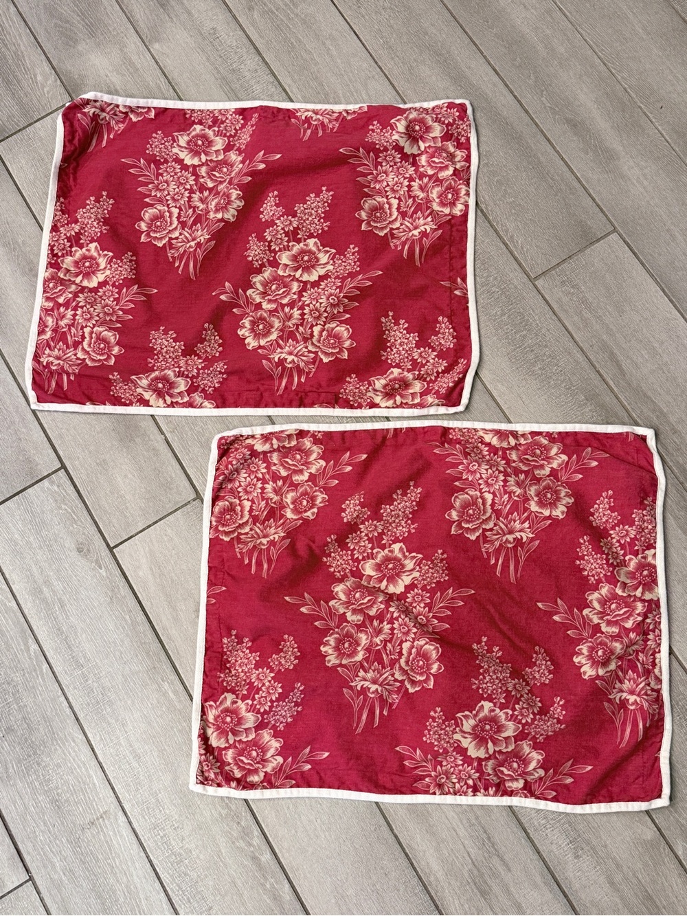 Chaps Telluride Red Cream Floral Standard Pillow Shams 2